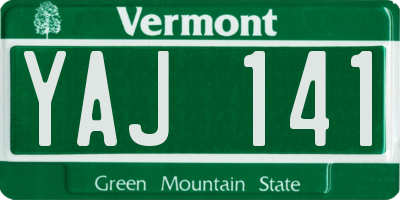 VT license plate YAJ141