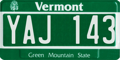 VT license plate YAJ143