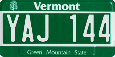 VT license plate YAJ144