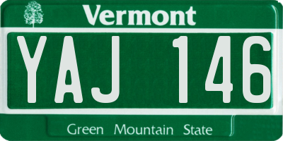 VT license plate YAJ146