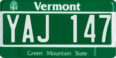 VT license plate YAJ147