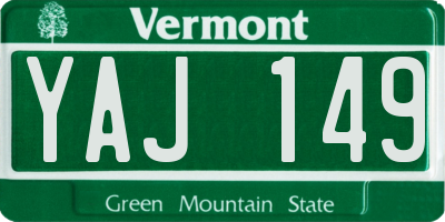 VT license plate YAJ149