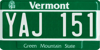 VT license plate YAJ151