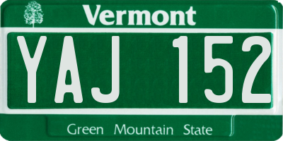 VT license plate YAJ152