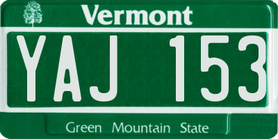 VT license plate YAJ153