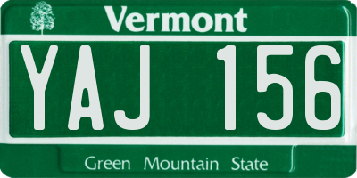 VT license plate YAJ156