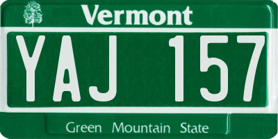VT license plate YAJ157