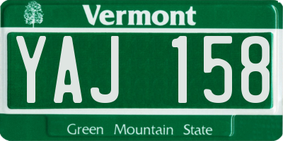 VT license plate YAJ158