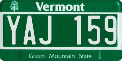 VT license plate YAJ159