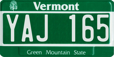 VT license plate YAJ165
