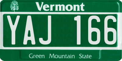 VT license plate YAJ166