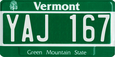 VT license plate YAJ167