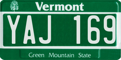 VT license plate YAJ169