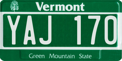 VT license plate YAJ170