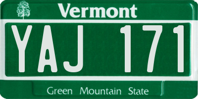 VT license plate YAJ171