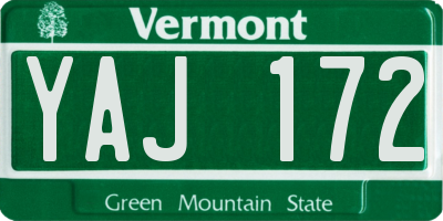 VT license plate YAJ172