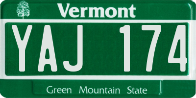 VT license plate YAJ174