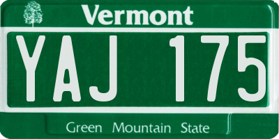 VT license plate YAJ175