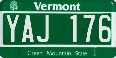 VT license plate YAJ176