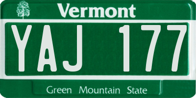 VT license plate YAJ177