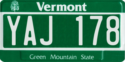 VT license plate YAJ178