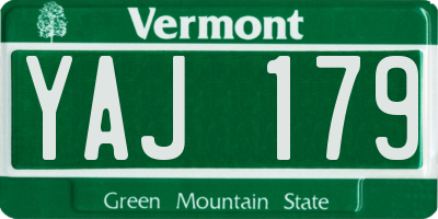 VT license plate YAJ179