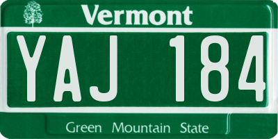 VT license plate YAJ184