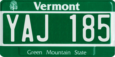 VT license plate YAJ185