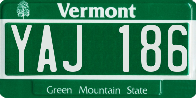 VT license plate YAJ186