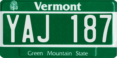 VT license plate YAJ187