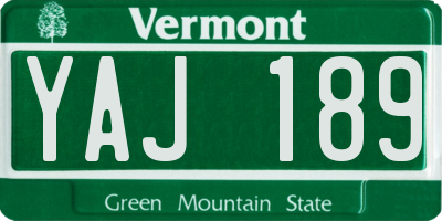 VT license plate YAJ189