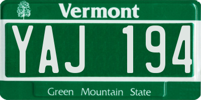 VT license plate YAJ194