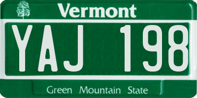 VT license plate YAJ198
