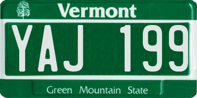 VT license plate YAJ199