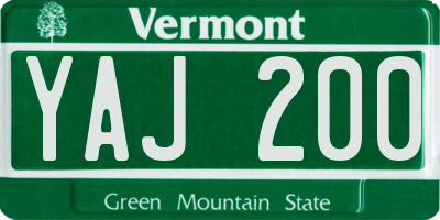 VT license plate YAJ200