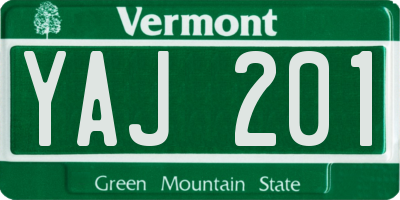 VT license plate YAJ201