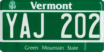 VT license plate YAJ202