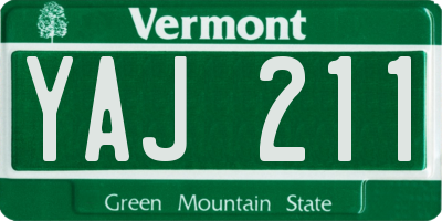 VT license plate YAJ211