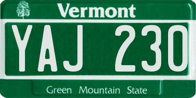 VT license plate YAJ230