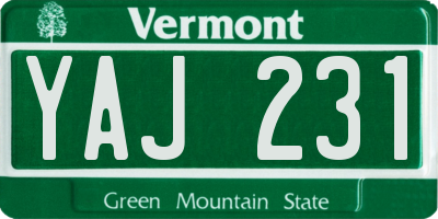 VT license plate YAJ231