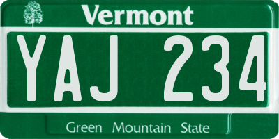 VT license plate YAJ234