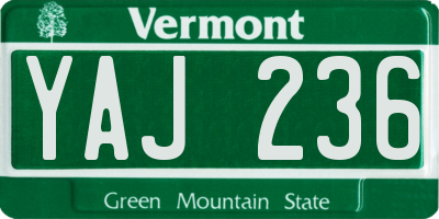 VT license plate YAJ236