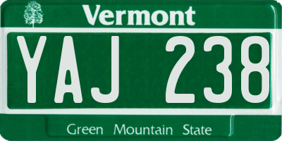VT license plate YAJ238