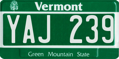 VT license plate YAJ239