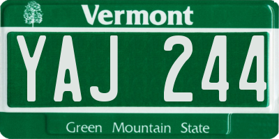 VT license plate YAJ244