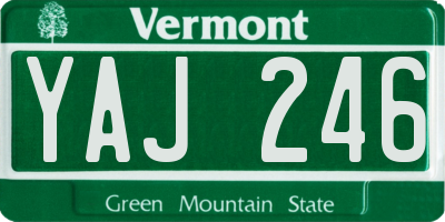 VT license plate YAJ246