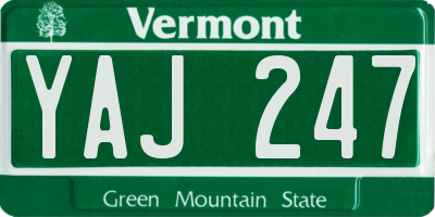 VT license plate YAJ247