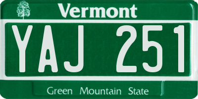 VT license plate YAJ251