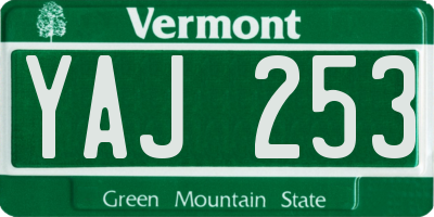 VT license plate YAJ253