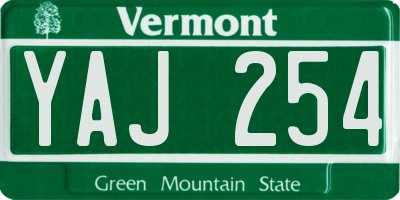 VT license plate YAJ254